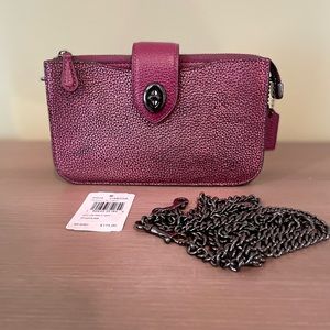 (NEW!) Authentic Coach Gun Metal/Berry Crossbody